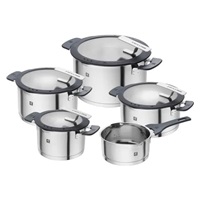 Zwilling Simplify sada 5 nerezových hrnců s poklicemi, slévací poklice, 18/10 nerezová ocel