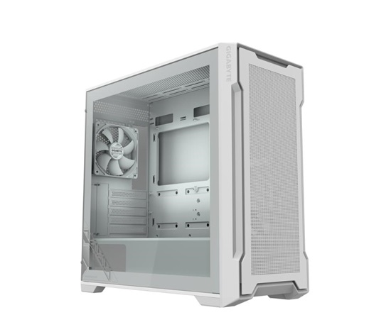 GIGABYTE case GB-C102GI, Mid Tower, 2x USB3.0, Průhledná bočnice, 2x 120mm Fan, bílá