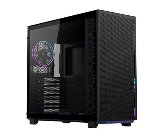 GIGABYTE case GB-AC400G, Mid Tower, 1x USB-C, 2x USB3.0, Průhledná bočnice, 4x ARGB 120mm Fan, černá