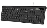GENIUS klávesnice Slimstar 230 II, Drátová, USB, černá, CZ+SK layout