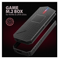 AXAGON EEM2-GAM, USB-C 10Gbps - NVMe & SATA SSD GAME M.2 box, bez skrutiek