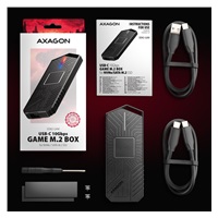 AXAGON EEM2-GAM, USB-C 10Gbps - NVMe & SATA SSD GAME M.2 box, bez skrutiek