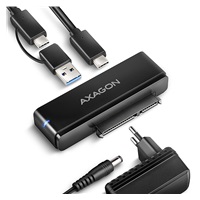 AXAGON ADSA-FPX, USB-C 10Gbps - SATA 6G, 2.5"/3.5" SSD/HDD FAST PORT X adaptér, vrátane AC napájača