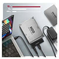 AXAGON ADSA-FPX, USB-C 10Gbps - SATA 6G, 2.5"/3.5" SSD/HDD FAST PORT X adaptér, vrátane AC napájača