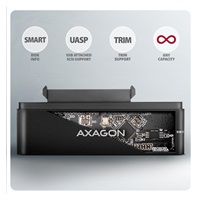 AXAGON ADSA-FPX, USB-C 10Gbps - SATA 6G, 2.5"/3.5" SSD/HDD FAST PORT X adaptér, vrátane AC napájača