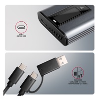 AXAGON EEM2-SD2 USB-C 10Gbps - M.2 NVMe & SATA SSD kovový DISPLAY box, bez skrutiek
