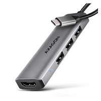 AXAGON HMC-H3A, USB 5Gbps hub, 3x USB-A, HDMI 4k/30Hz, kábel USB-C 15cm