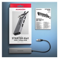 AXAGON HMC-H3A, USB 5Gbps hub, 3x USB-A, HDMI 4k/30Hz, kábel USB-C 15cm