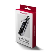 AXAGON HMC-6GLN, USB 5Gbps hub, 2x USB-A, USB-C, HDMI 4k/60Hz, RJ-45 GLAN, PD 100W, kábel USB-C 20cm