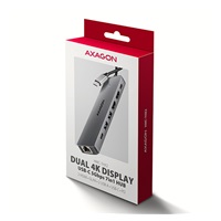 AXAGON HMC-7HX2, USB 5Gbps hub, 2x USB-A, USB-C, 2x HDMI 4k/60Hz, RJ-45 GLAN, PD 100W, kábel USB-C 15cm