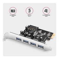 AXAGON PCEU-430RS, PCIe radič, 4x USB 5Gbps port, SATA napájanie, Renesas PD720201, SP