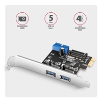AXAGON PCEU-232RS, PCIe radič, 2+2x USB 5Gbps port, SATA napájanie, Renesas PD720201, SP & LP