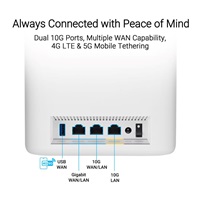 ASUS ZenWifi BT10 2-pack, WiFi7 Extendable Router, AiMesh, 2x WAN/LAN, 1x LAN, 1x 3.0