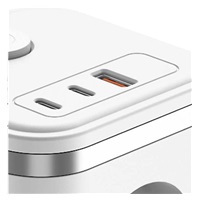 Viking síťový adaptér Y33, 3x 230 V, 1x USB-A, 2x USB-C, tlačítko ON/OFF, bílá