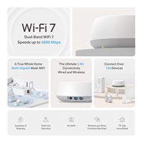 TP-Link Deco BE25(3-pack) WiFi7 Mesh (BE3600,2,4GHz/5GHz,2x2,5GbELAN/WAN)
