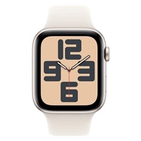 Apple Watch SE (2024) GPS 44mm Starlight Aluminium Case with Starlight Sport Band - S/M