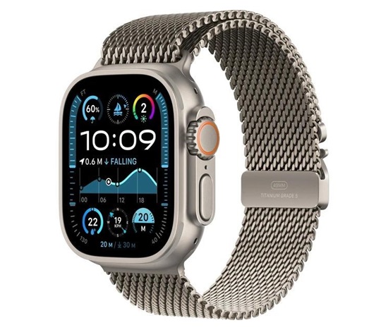 Apple Watch Ultra 2 (2024) GPS + Cellular 49mm Natural Titanium Case with Natural Titanium Milanese Loop - S