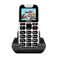 EVOLVEO EasyPhone, mobilní telefon pro seniory s nabíjecím stojánkem, bílá
