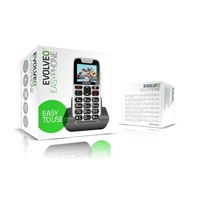 EVOLVEO EasyPhone, mobilní telefon pro seniory s nabíjecím stojánkem, bílá