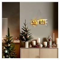 Solight LED vánoční kometa, 10x LED, dřevěná, 30cm