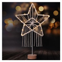 Solight LED vánoční hvězda stolní, pletená, 35x LED, 2x AAA