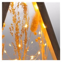Solight LED dřevěná vánoční dekorace, zasněžené zimní květiny, 37cm, 2x AA