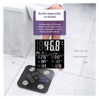 TrueLife FitScale W6 BT - Bioelektrická impedanční bluetooth váha - černá