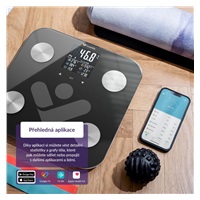 TrueLife FitScale W6 BT - Bioelektrická impedanční bluetooth váha - černá