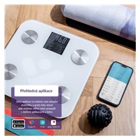 TrueLife FitShape S6 BT - Bioelektrická impedanční bluetooth váha - bílá