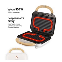 Lauben Sandwich Maker 3in1 900WW - Poškozený obal (Komplet)