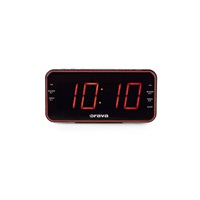 Orava radiobudík s velkým červeným LED displejem, funkce SNOOZE, SLEEP, DIMMER, nabíjení externího zařízení