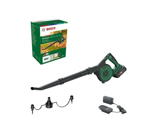 Bosch UniversalLeafBlower 18V-130 akumulátorový fukar na listí, akumulátor, proudění vzduchu 185 – 245 km/h