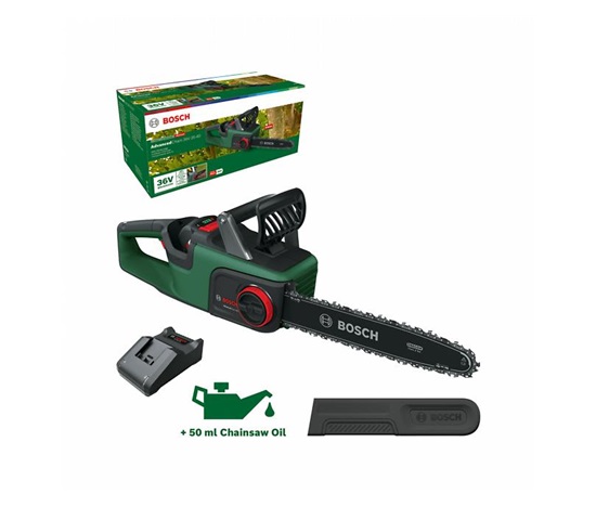 Bosch AdvancedChain 36V-35-40 akumulátorová řetězová pila, lišta 35 cm, řetěz Oregon, automatické mazání olejem