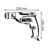 Bosch GBM 6 RE vrtačka, 350 W, průměr do dřeva 15 mm, do oceli 6,5 mm, upínací sklíčidlo s ozubeným věncem