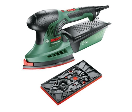 Bosch PSM 200 AES multibruska, 200 W, 6000 – 26.000 kmitů/min, pravoúhlá brusná plocha 164 cm2