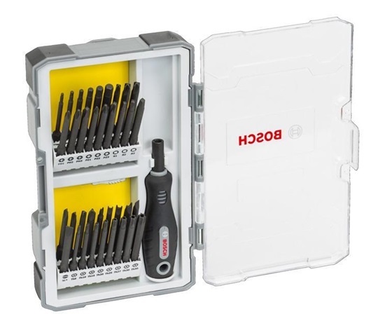 Bosch sada 37 kusů šroubovacích nástavců s rukojetí PH, PZ, SL, TH, TQ, H, TW, SP, R a držákem