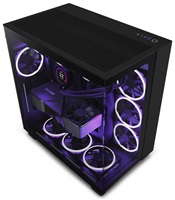 BAZAR - NZXT skříň H9 Flow dvoukomorová ATX / 4x120mm fan / až 10xfan / perforovaný top / proskl. bočnice, poškozený oba
