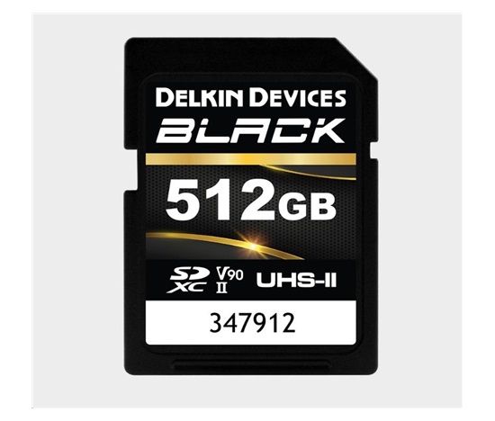 Delkin SDXC BLACK Rugged UHS-II R300/W250 (V90) 512GB (new)
