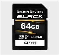 Delkin SDXC BLACK Rugged UHS-II R300/W250 (V90) 64GB (new)