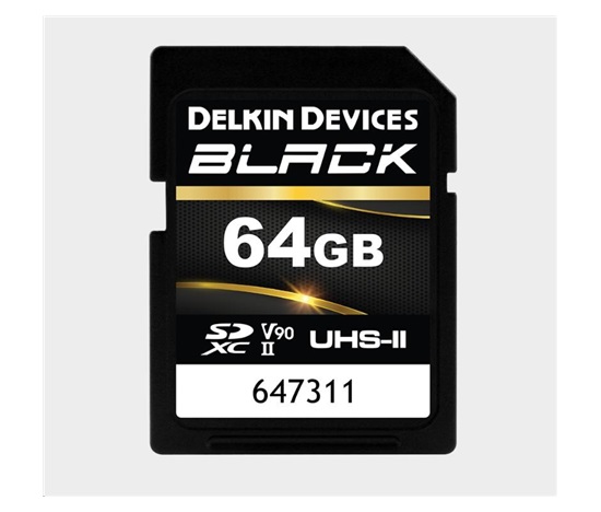 Delkin SDXC BLACK Rugged UHS-II R300/W250 (V90) 64GB (new)