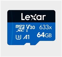 Lexar microSDXC 633x UHS-I/A1/U3/10 R95/no adap (V30) 64GB