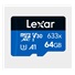 Lexar microSDXC 633x UHS-I/A1/U3/10 R95/no adap (V30) 64GB