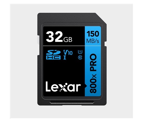 Lexar SDHC 800x Pro UHS-I cards, C10 (V10) U1, R150, 32GB
