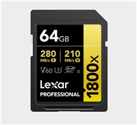Lexar SDXC Pro 1800x U3 UHS-II R280/W210 (V60) 64GB