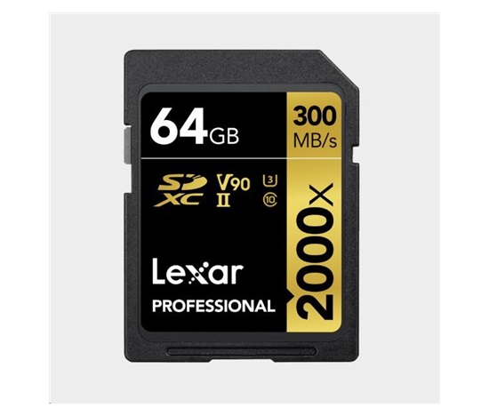 Lexar SDXC Pro 2000X UHS-II U3 R300/W260 (V90) 64GB