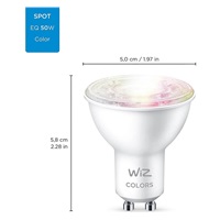 PHILIPS WiZ Wi-Fi BLE 50W GU10 - stmívatelná, nastavitelná teplota barev, barevná