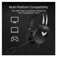 ASUS sluchátka TUF Gaming H1 GEN II, Drátový Herní Headset, černá