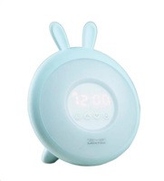 Rabbit & Friends Dětská lampička s budíkem | Modrá