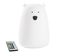 Rabbit & Friends Dotyková lampička medvídek s ovládáním | Bílá