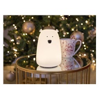 Rabbit & Friends Dotyková lampička medvídek s ovládáním | Bílá